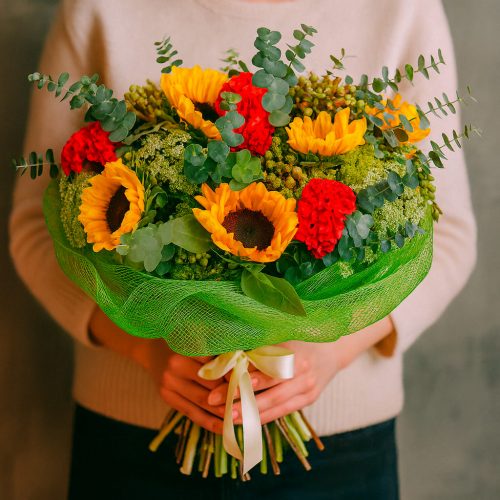 Флористический букет «Солнечное великолепие»